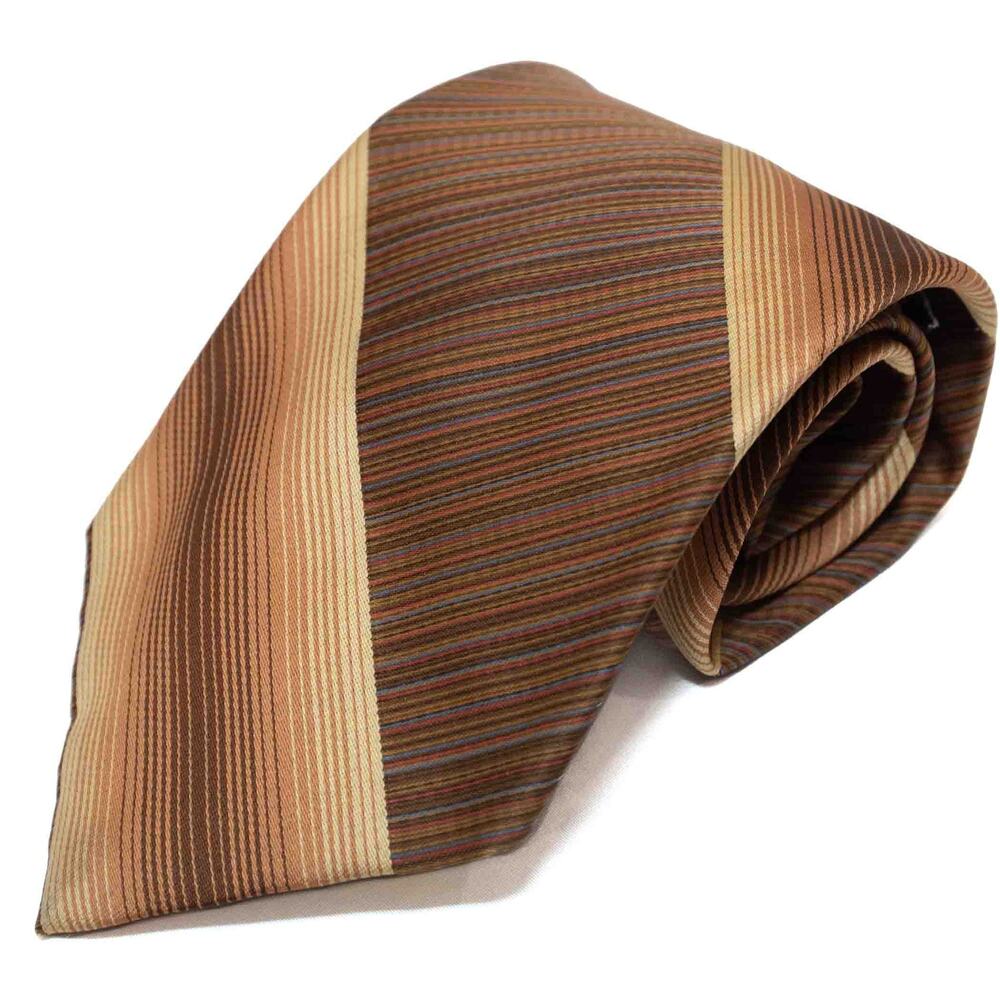 Damon Vintage Retro Brown Striped 60's 70's Necktie Neck Tie